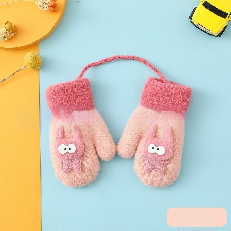 Vaikiškos pirštinės megztos pirštinės vilnonės pirštinės rudens ir žiemos šiltos pirštinės sustorintos didmeninė prekyba