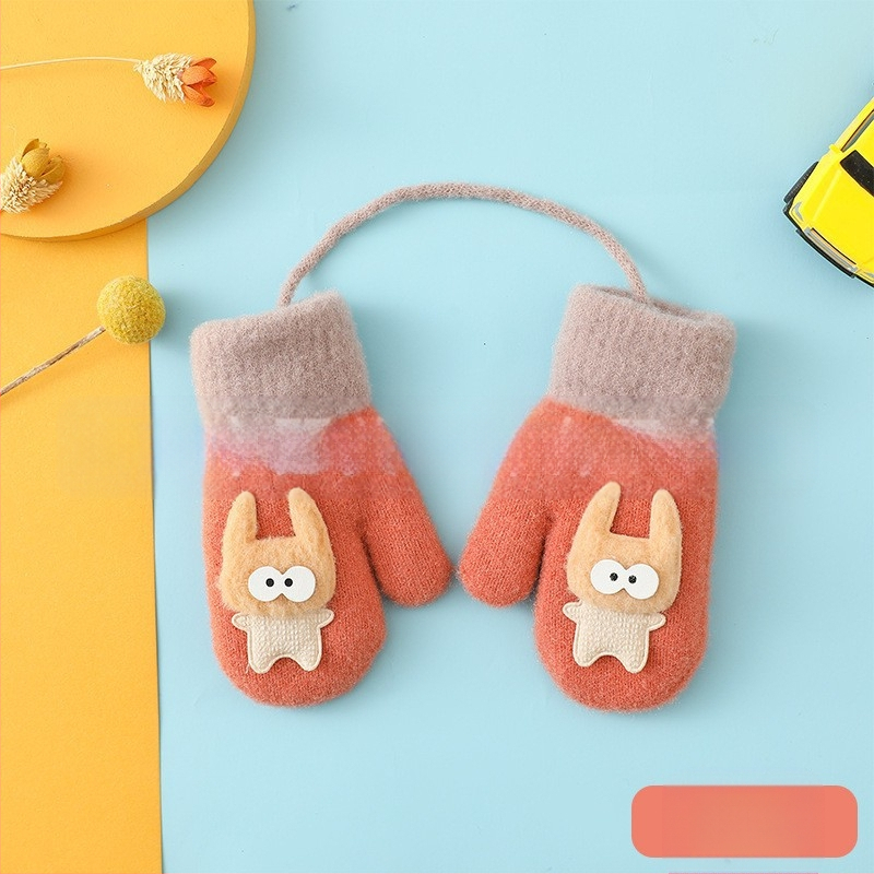 Vaikiškos pirštinės megztos pirštinės vilnonės pirštinės rudens ir žiemos šiltos pirštinės sustorintos didmeninė prekyba