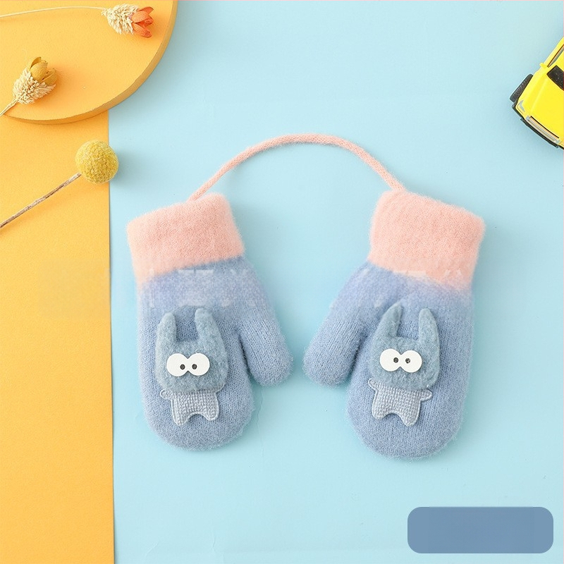 Vaikiškos pirštinės megztos pirštinės vilnonės pirštinės rudens ir žiemos šiltos pirštinės sustorintos didmeninė prekyba