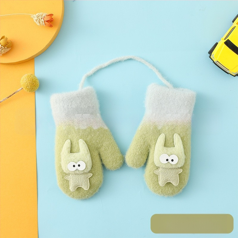 Vaikiškos pirštinės megztos pirštinės vilnonės pirštinės rudens ir žiemos šiltos pirštinės sustorintos didmeninė prekyba