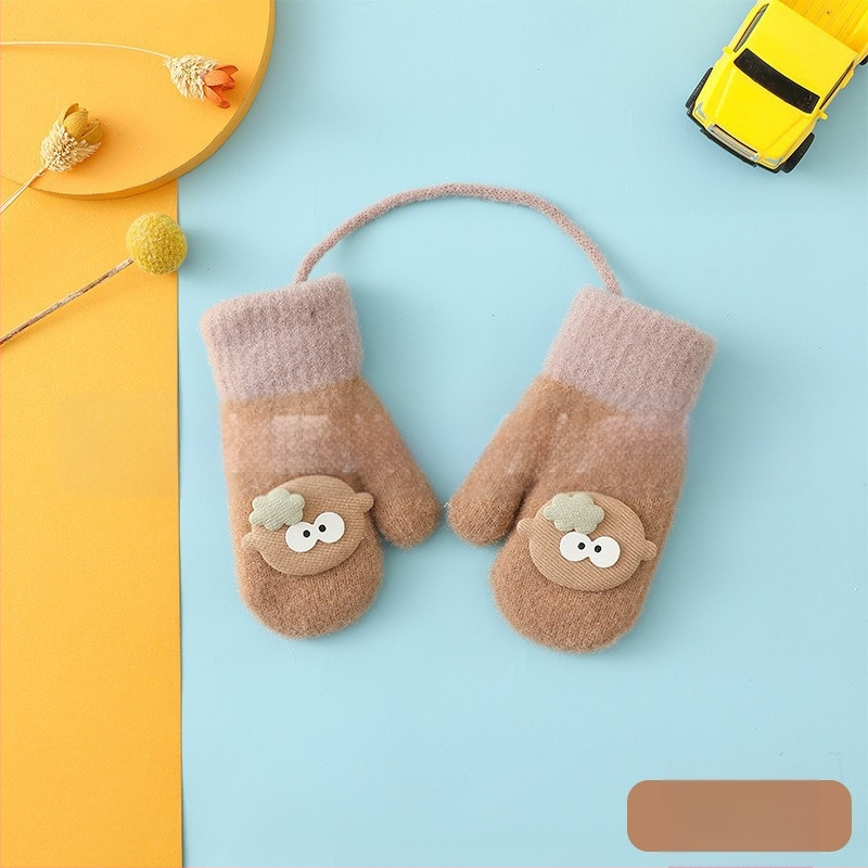 Vaikiškos pirštinės megztos pirštinės vilnonės pirštinės rudens ir žiemos šiltos pirštinės sustorintos didmeninė prekyba