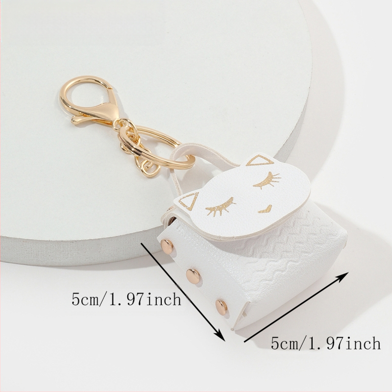 Mielas katinas, išskirtinis ausinių krepšys, pora, mini raktų pakabuko pakabuko krepšys, tarpvalstybinė odinė laikymo monetų piniginė, didmeninė prekyba