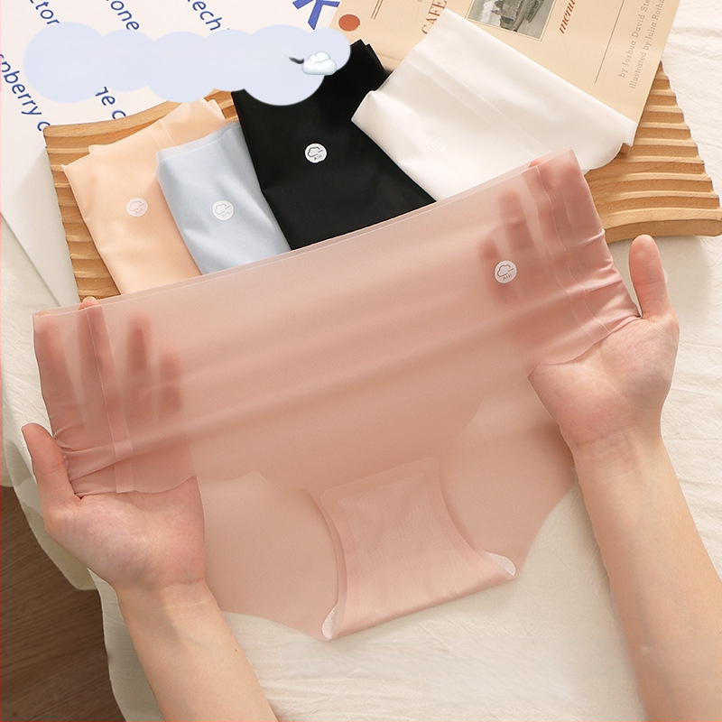 Vakuumski pakirane prozirne gaćice od ledene svile, ženske bakteriostatske maske Naked 7A, udobne gaćice do sredine struka