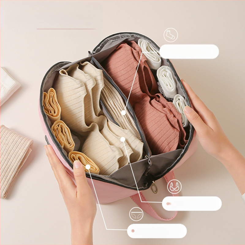 Hoiuklamber Reisihoiu Korea stiilis kangast Naiste aluspesu kaasaskantav hoiukott Kolm-ühes aluspesu hoiukott