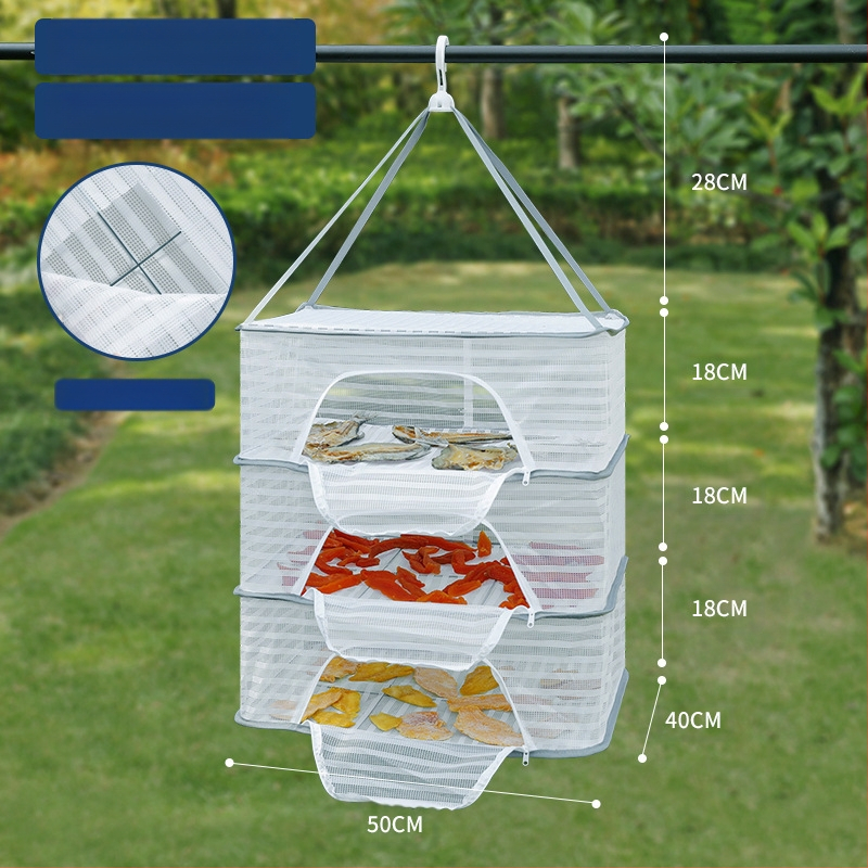 Džiovintos žuvies apsaugos nuo musių tinklas, sausų prekių tinklas, namų balkonų džiovinimo krepšelis, maisto artefaktų džiovinimo krepšelio stovas