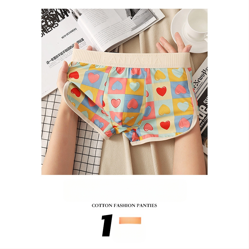 Lenjerie intimă pentru bărbați, cu imprimeu colorat, stil drăguț pentru tineri, talie medie, boxeri confortabili, prietenoși cu pielea, Zhongshan, en-gros