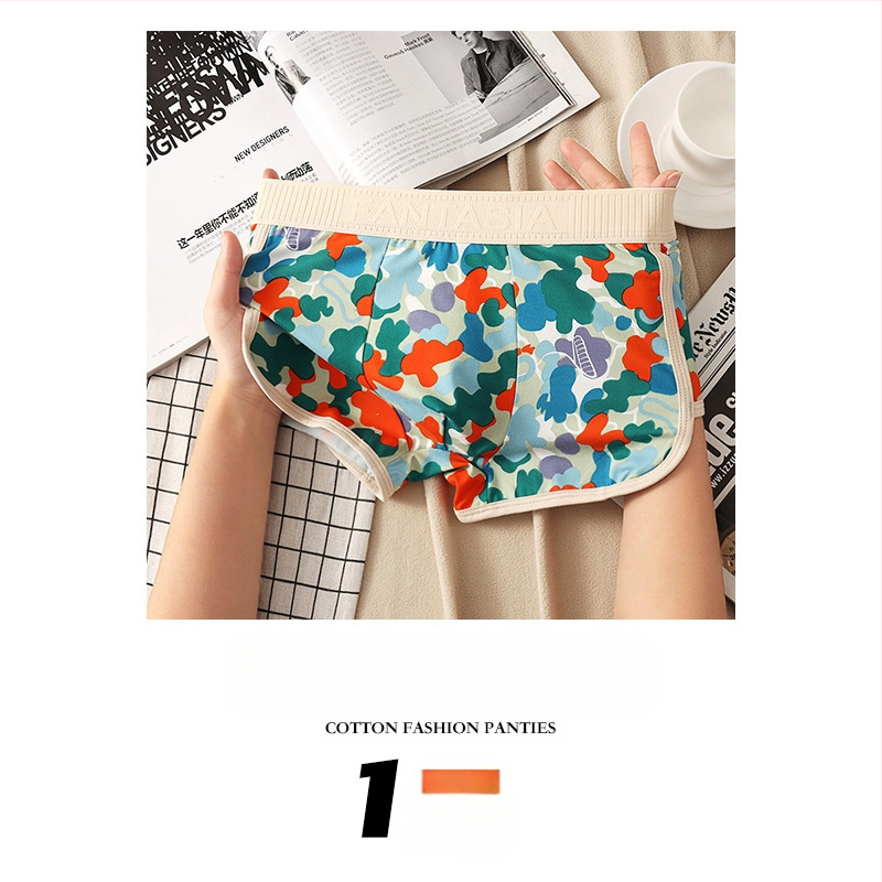 Lenjerie intimă pentru bărbați, cu imprimeu colorat, stil drăguț pentru tineri, talie medie, boxeri confortabili, prietenoși cu pielea, Zhongshan, en-gros