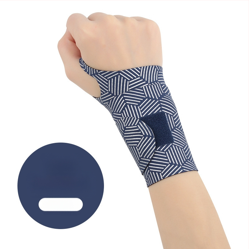 Plona vasarinė riešo apsauga nuo sausgyslių patempimo, skirta badmintono sportui, su įtempimo ir sąnario fiksavimo apsauga.