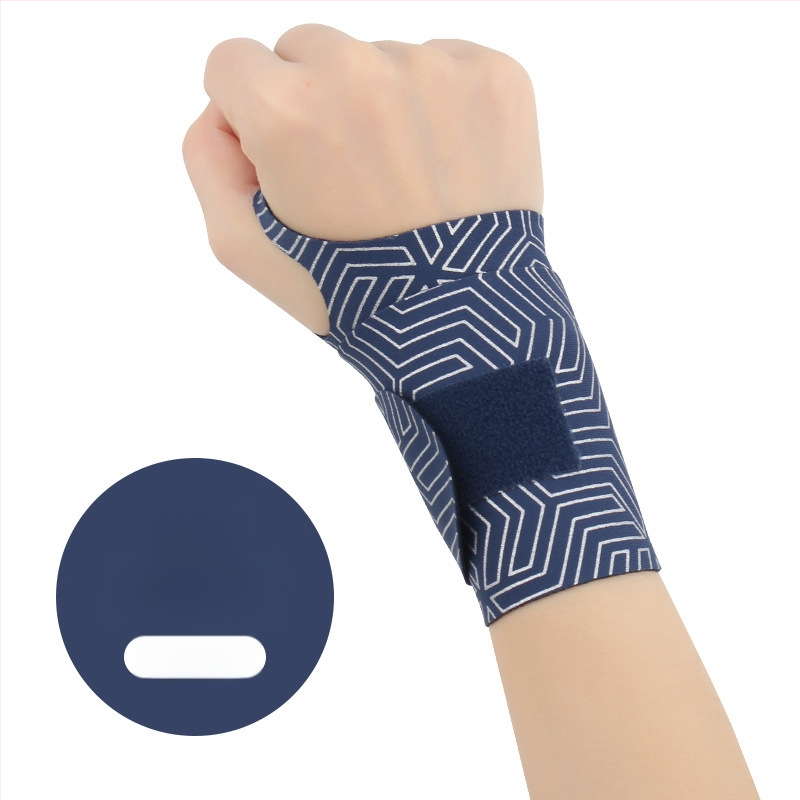 Plona vasarinė riešo apsauga nuo sausgyslių patempimo, skirta badmintono sportui, su įtempimo ir sąnario fiksavimo apsauga.