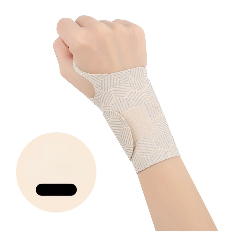 Plona vasarinė riešo apsauga nuo sausgyslių patempimo, skirta badmintono sportui, su įtempimo ir sąnario fiksavimo apsauga.