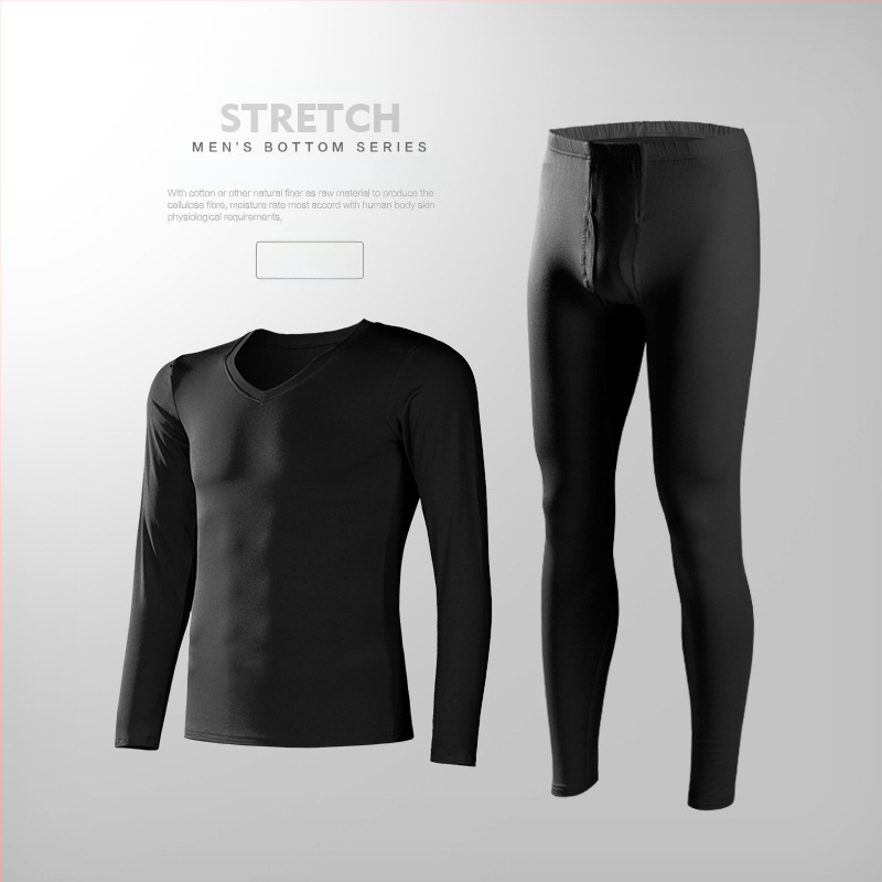 Vyriški modaliniai termo apatiniai komplektas, ploni rudens drabužiai ir kelnės, vyriški, prigludę, jaunimo, vientisos spalvos, itin ploni.