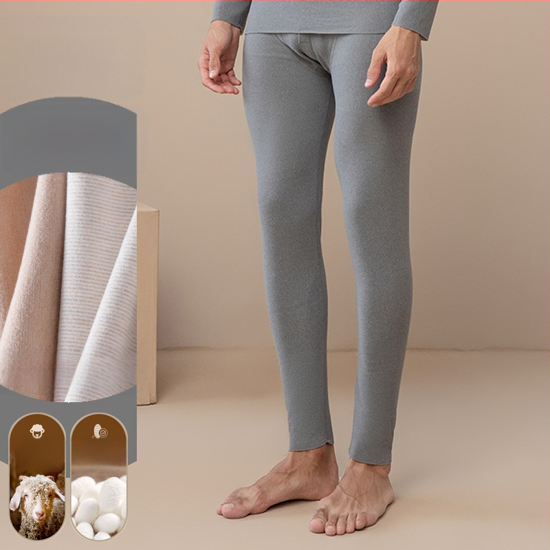 Sügispüksid Meeste soojad püksid Sügis- ja talvefliisvoodriga villast siidist kahepoolsed fliisist paksendatud alusega soojad püksid