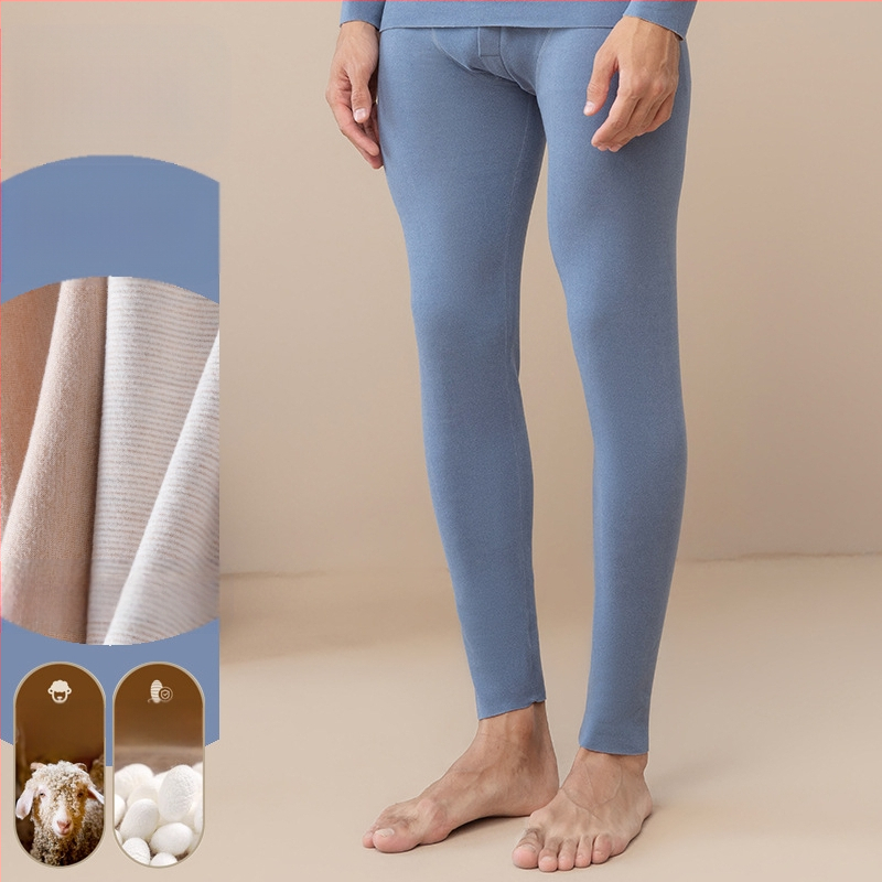 Sügispüksid Meeste soojad püksid Sügis- ja talvefliisvoodriga villast siidist kahepoolsed fliisist paksendatud alusega soojad püksid