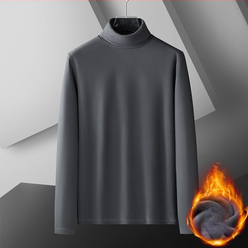 Cămașă bărbați cu guler înalt, din catifea germană, cu două fețe, pentru toamnă și iarnă, căptușită cu fleece și îngroșată, căptușeală interioară caldă, mânecă lungă business subțire și ușoară