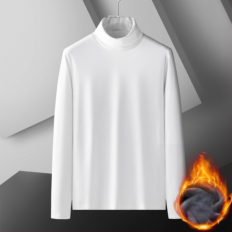 Cămașă bărbați cu guler înalt, din catifea germană, cu două fețe, pentru toamnă și iarnă, căptușită cu fleece și îngroșată, căptușeală interioară caldă, mânecă lungă business subțire și ușoară