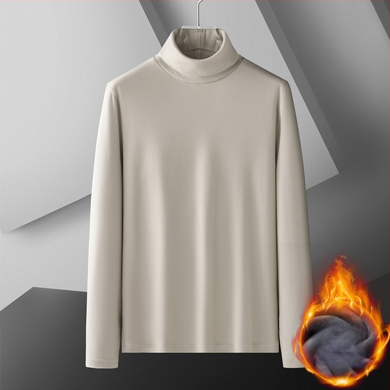 Cămașă bărbați cu guler înalt, din catifea germană, cu două fețe, pentru toamnă și iarnă, căptușită cu fleece și îngroșată, căptușeală interioară caldă, mânecă lungă business subțire și ușoară