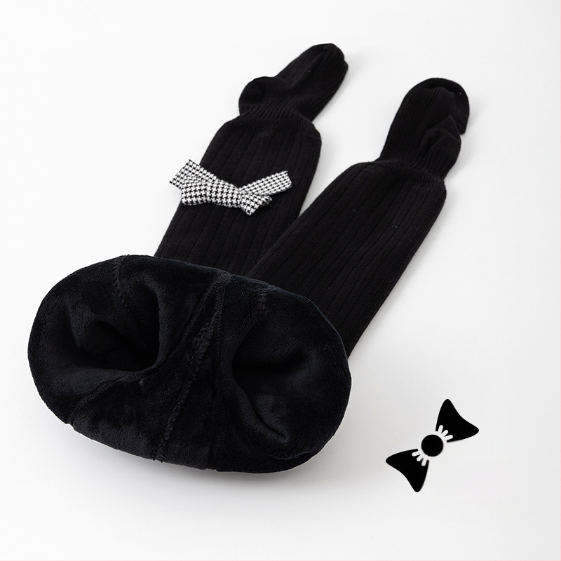 Tüdrukute sügis-talvised fliisvoodriga paksendatud beebiretuusid, beebide sokid lipsuga, valged lasteretuusid