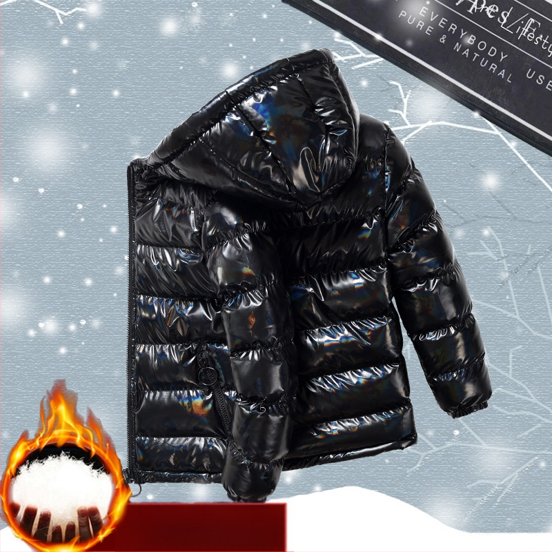 Dječja zimska jakna s pamučnom podstavom, velika dječja perjana jakna s pamučnom podstavom, dječja topla jakna s kapuljačom, svijetla jakna koja se ne pere