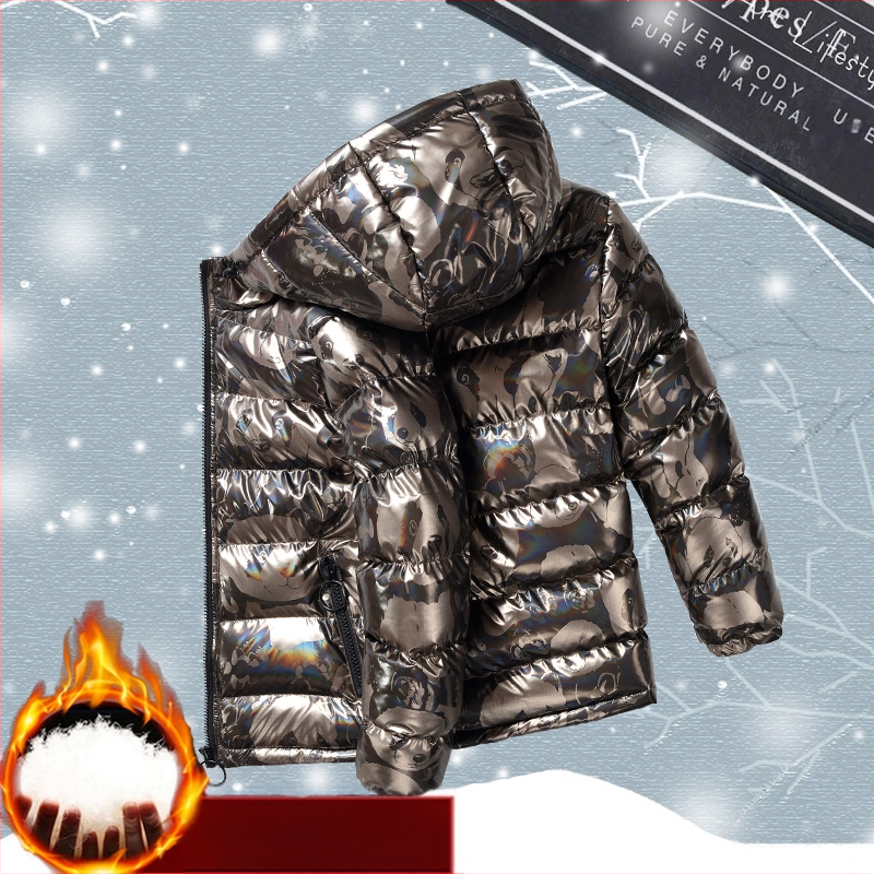 Dječja zimska jakna s pamučnom podstavom, velika dječja perjana jakna s pamučnom podstavom, dječja topla jakna s kapuljačom, svijetla jakna koja se ne pere