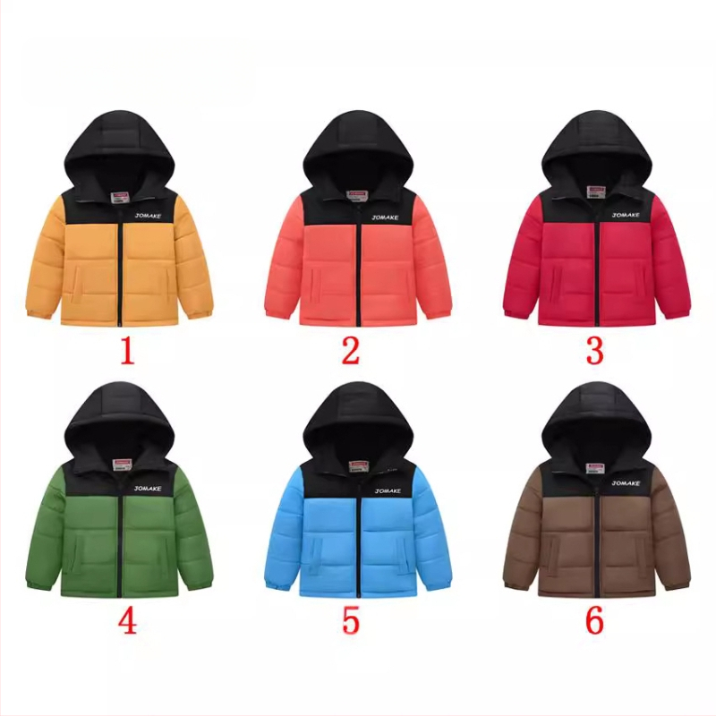 Jesenska i zimska nova odjeća za dječake i djevojčice za veliku djecu u boji, ležerna odjeća s vezom i pamučnom podstavom, modna debela jakna s kapuljačom, vjetrootporna i džepna, s pamučnom podstavom