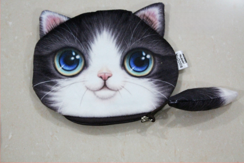 Nauja tarpvalstybinė monetų piniginė katės piniginė animacinių filmukų avataras mados mielas trimatis katės monetų piniginė