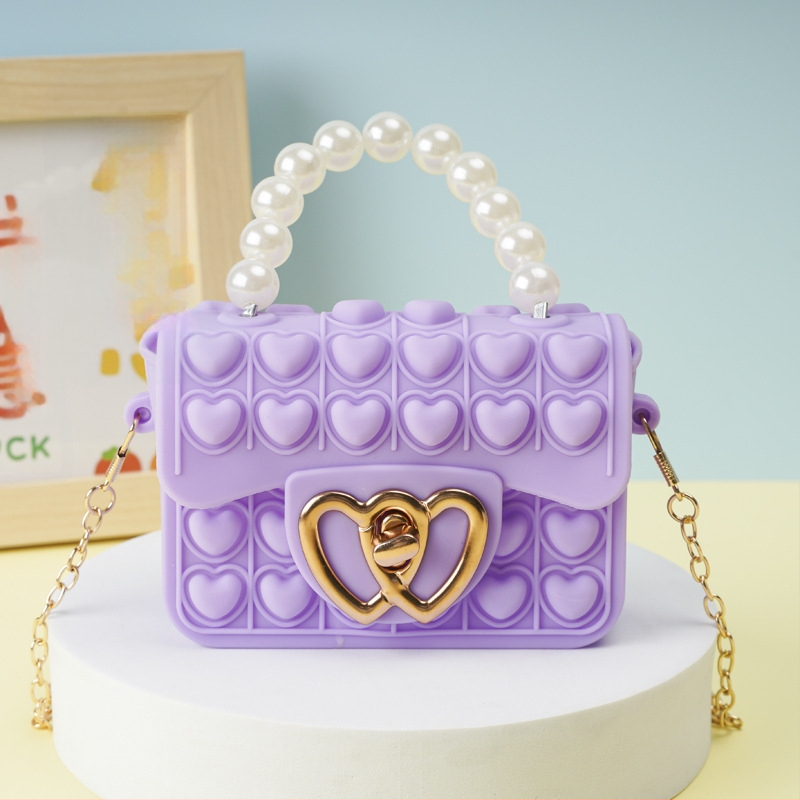 Vaikiška rankinė per petį su burbuliniu perlu, „Rodent Killer Pioneer“ silikoninė rankinė per petį su želė