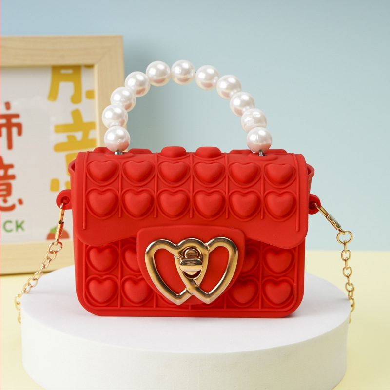 Vaikiška rankinė per petį su burbuliniu perlu, „Rodent Killer Pioneer“ silikoninė rankinė per petį su želė