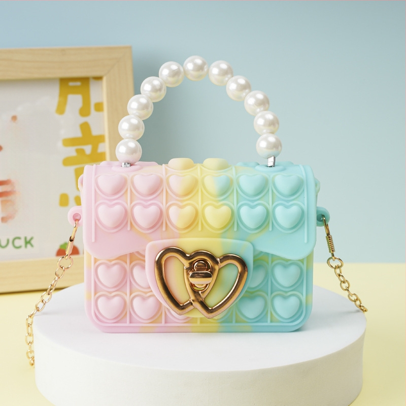 Vaikiška rankinė per petį su burbuliniu perlu, „Rodent Killer Pioneer“ silikoninė rankinė per petį su želė