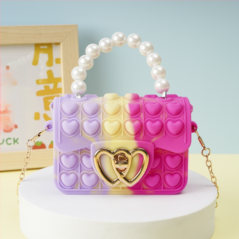 Vaikiška rankinė per petį su burbuliniu perlu, „Rodent Killer Pioneer“ silikoninė rankinė per petį su želė