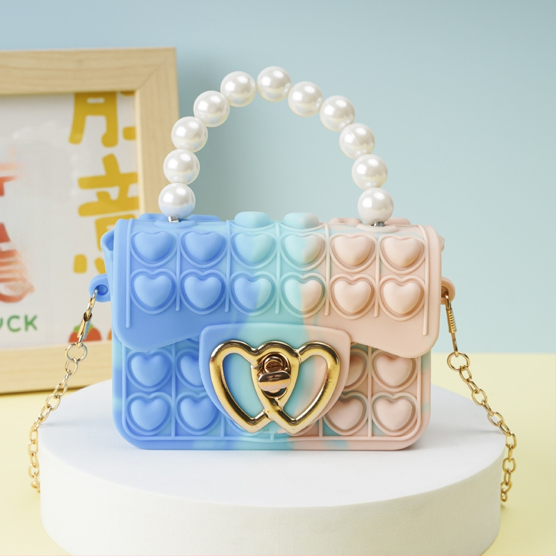 Vaikiška rankinė per petį su burbuliniu perlu, „Rodent Killer Pioneer“ silikoninė rankinė per petį su želė