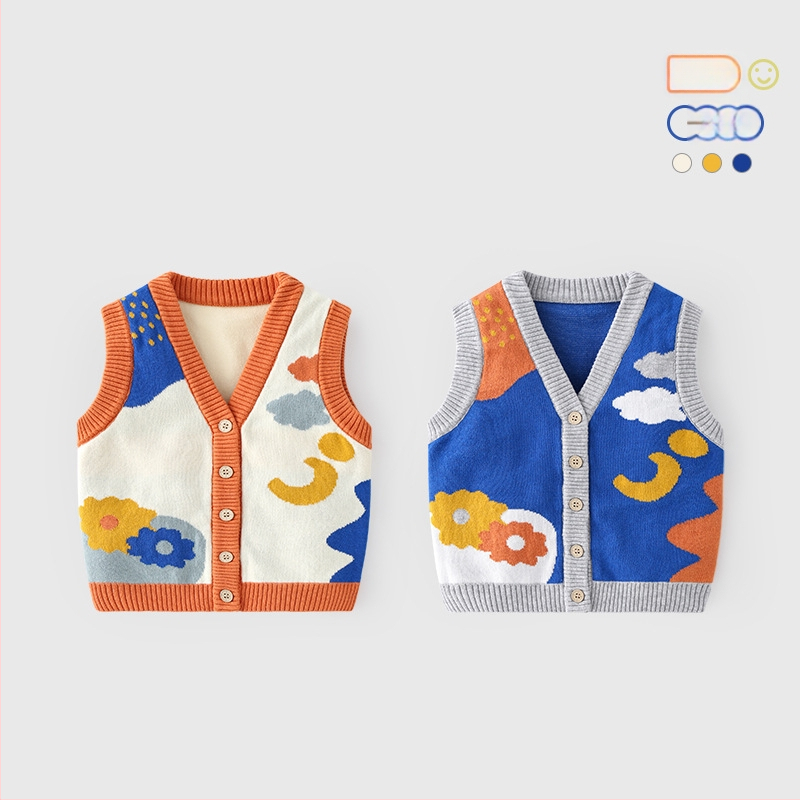 K-stiilis armas puhtast puuvillast pehme laste vest kootud vest beebidele Kategooria sügisene ülerõivaste laste kardiganvest