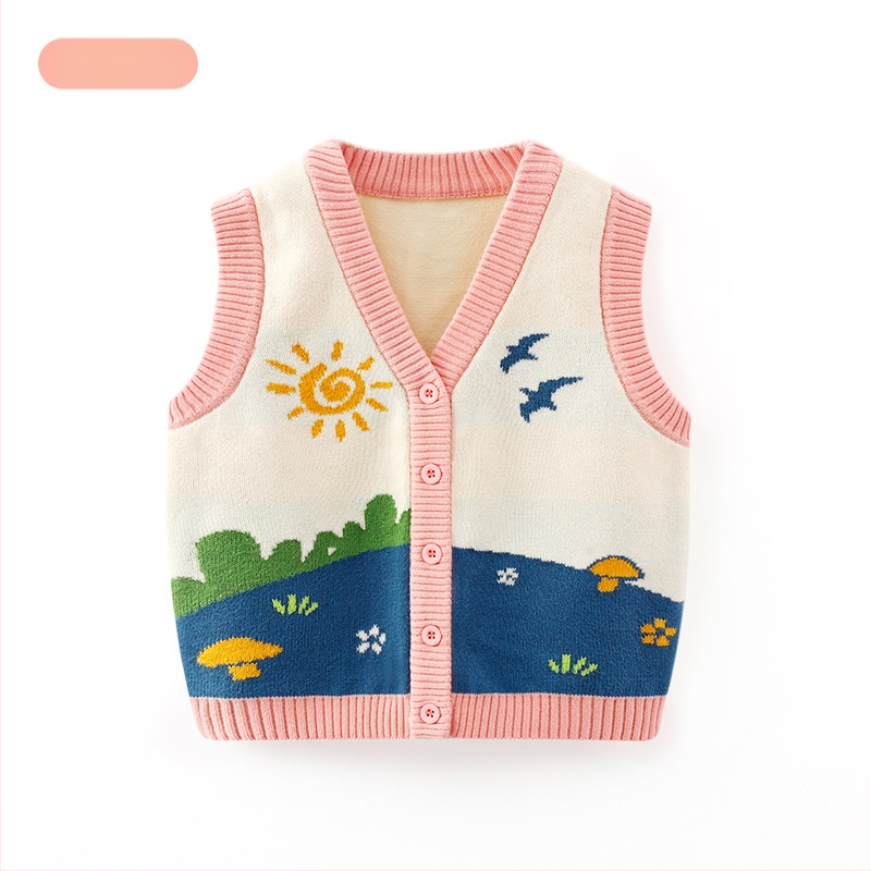 K-stiilis armas puhtast puuvillast pehme laste vest kootud vest beebidele Kategooria sügisene ülerõivaste laste kardiganvest