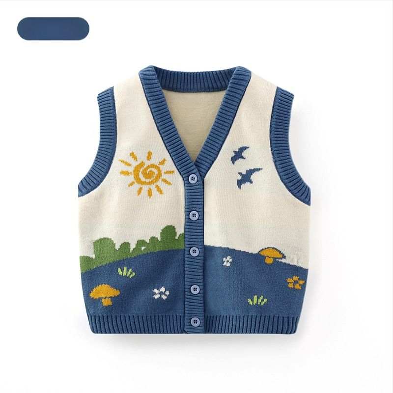 K-stiilis armas puhtast puuvillast pehme laste vest kootud vest beebidele Kategooria sügisene ülerõivaste laste kardiganvest