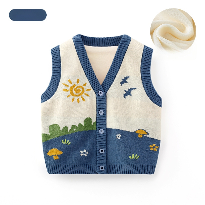 K-stiilis armas puhtast puuvillast pehme laste vest kootud vest beebidele Kategooria sügisene ülerõivaste laste kardiganvest