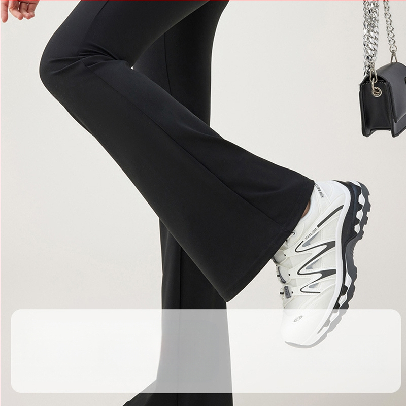 Hlače od ledene svile, blago proširene, za žene, ljetna gornja odjeća, hlače visokog struka, mikro ženske tanke proširene hlače za jogu, ljetni tanki stil