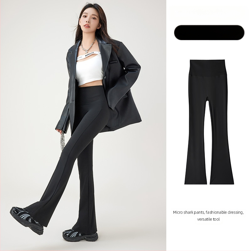 Hlače od ledene svile, blago proširene, za žene, ljetna gornja odjeća, hlače visokog struka, mikro ženske tanke proširene hlače za jogu, ljetni tanki stil