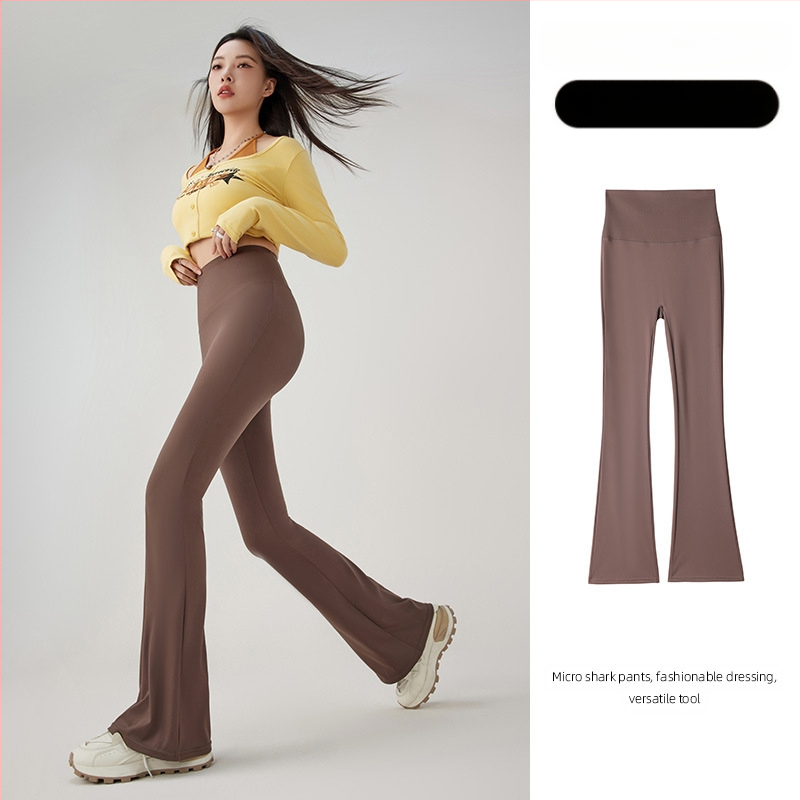 Hlače od ledene svile, blago proširene, za žene, ljetna gornja odjeća, hlače visokog struka, mikro ženske tanke proširene hlače za jogu, ljetni tanki stil