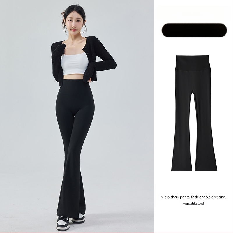 Hlače od ledene svile, blago proširene, za žene, ljetna gornja odjeća, hlače visokog struka, mikro ženske tanke proširene hlače za jogu, ljetni tanki stil