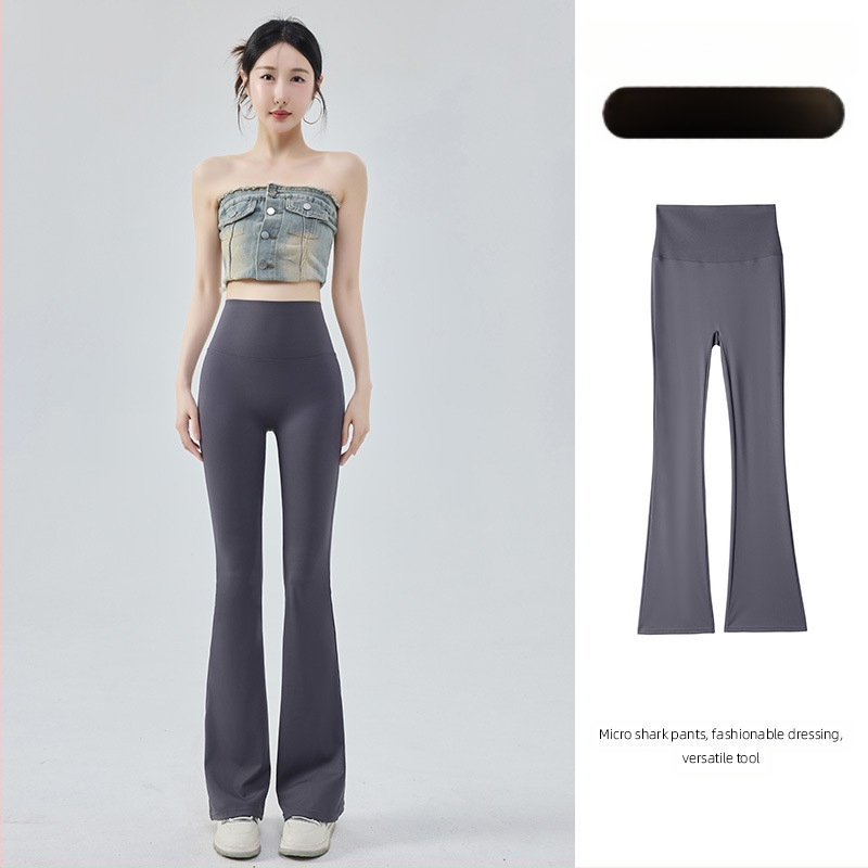 Hlače od ledene svile, blago proširene, za žene, ljetna gornja odjeća, hlače visokog struka, mikro ženske tanke proširene hlače za jogu, ljetni tanki stil