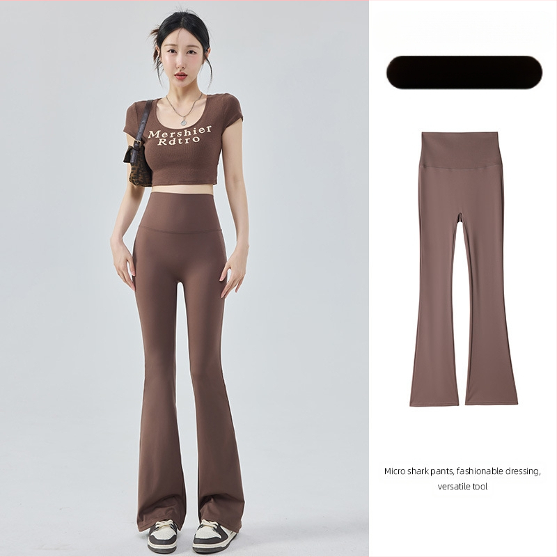 Hlače od ledene svile, blago proširene, za žene, ljetna gornja odjeća, hlače visokog struka, mikro ženske tanke proširene hlače za jogu, ljetni tanki stil