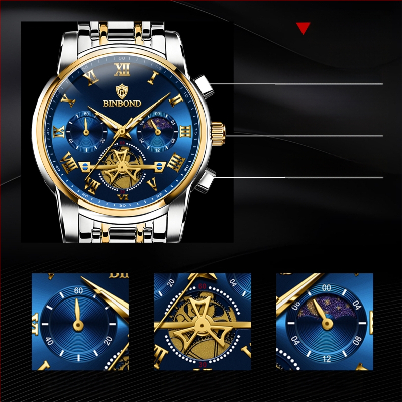 Binbangi kaubamärgiga kellad hulgimüügitootjatelt, helendavad õõnsad veekindlad piiriülesed kvartskellad, meeste kellad, väliskaubanduse meeste kellad