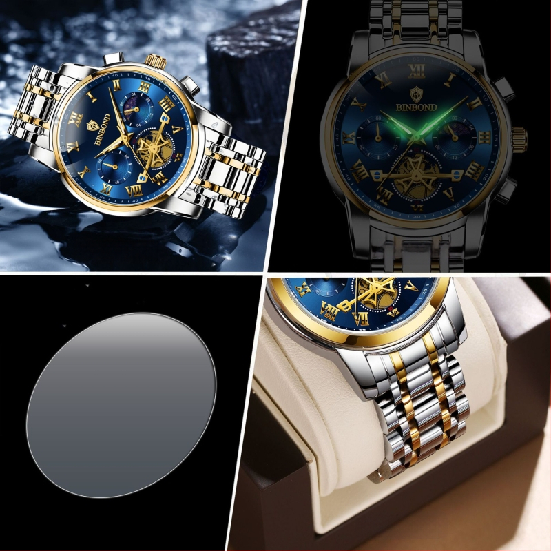 Binbangi kaubamärgiga kellad hulgimüügitootjatelt, helendavad õõnsad veekindlad piiriülesed kvartskellad, meeste kellad, väliskaubanduse meeste kellad