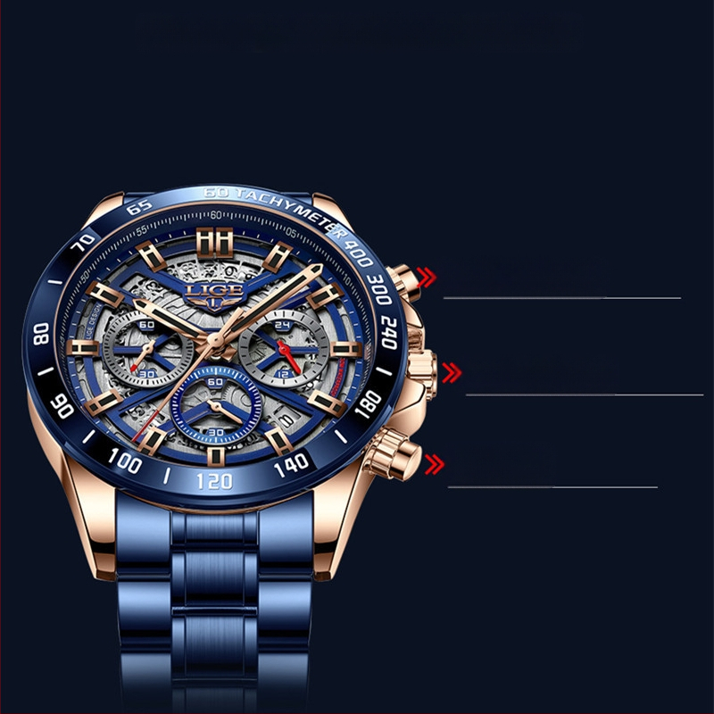 Ceas de afaceri cu cuarț multifuncțional cu cadran mare, temperament masculin, ceasuri interne de mare valoare, en-gros transfrontalier