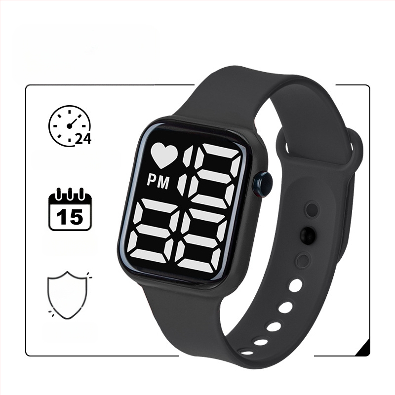 Y1 eksporta e-komercijas karsti pārdots LED digitālais pulkstenis zēniem un meitenēm, bērnu gaismas digitālais pulkstenis, ūdensizturīgs liels ciparnīcas ciparnīca