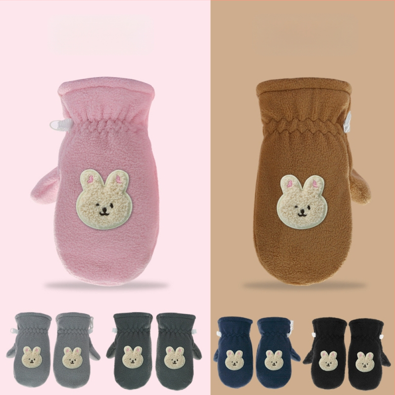 Határokon átnyúló új gyermekkesztyűk gyapjúbéléssel, vastagított fiú kesztyűk téli lányok kesztyűk baba rajzfilm háromdimenziós kesztyűk