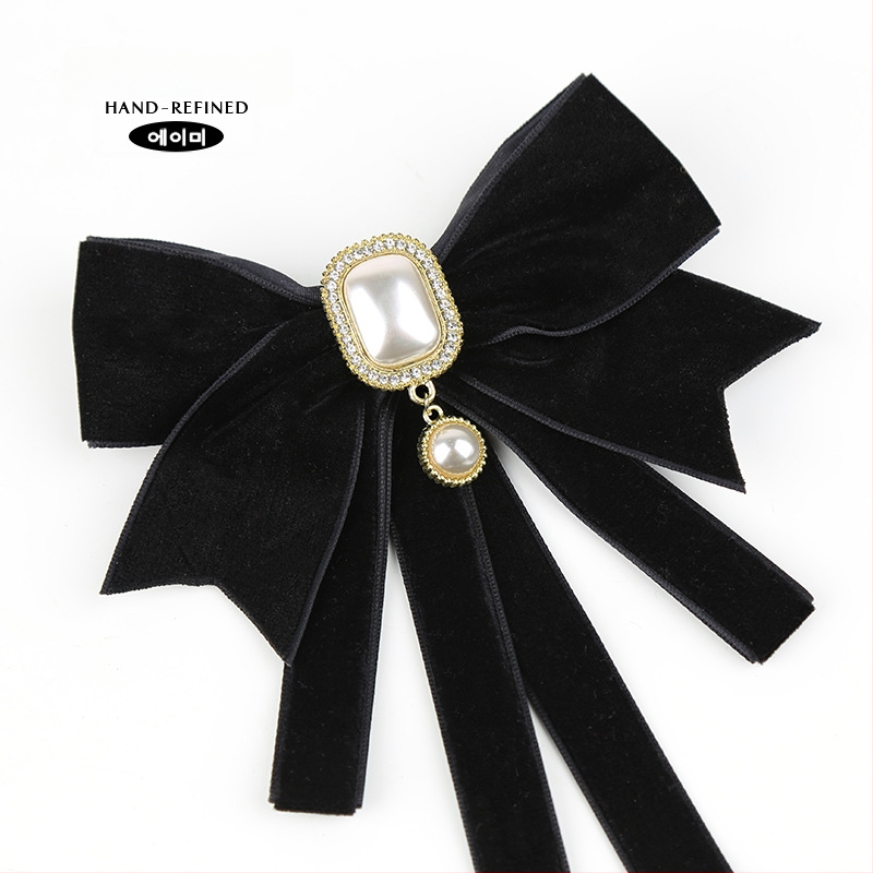 2024 m. nauja moteriška juodo kaklaraiščio kaspino apykaklė su gėlių marškinių apykakle, prancūziško kaspino ir akademijos stiliaus segtukas