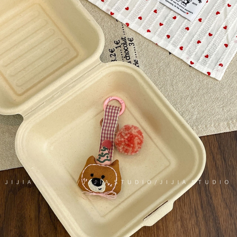 Κορεατικό στυλ νέο χαριτωμένο κρεμαστό κόσμημα αρκούδας με μαλακό χαριτωμένο τρισδιάστατο ύφασμα μικρό ζώο μπρελόκ τσάντα κρεμαστά αξεσουάρ