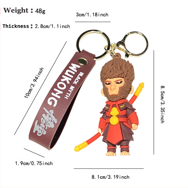 Animacinio juodojo mito Wukong raktų pakabukas animacinis kiaulės aštuoniukas mesti lėlę automobilis raktų pakabukas žaidimas aplink smulkios dovanos didmeninė prekyba