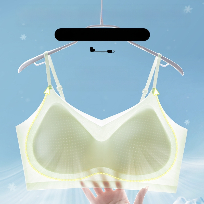 Suvine jääsiidist õmblusteta ilus seljaümbrisega rinnahoidja ühes tükis fikseeritud tassiga aluspesu naistele hingav ääreta rinnahoidjaümbris rinnahoidjaga üliõhuke