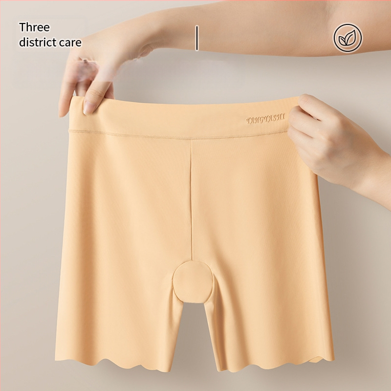 Kõrge vöökohaga naiste turvapüksid suvised jääsiidist aluspüksid pluss-suuruses õmblusteta paljaspüksid